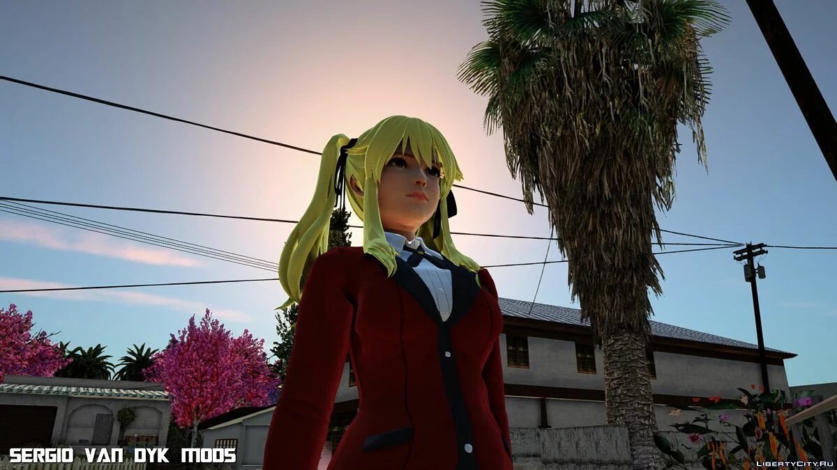 Мэри Роуз в одежде Мэри Саотомэ из Kakegurui / GTA San Andreas