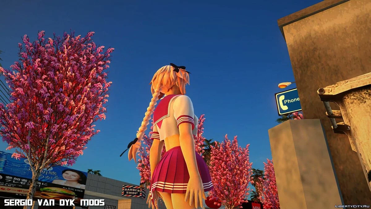 Астольфо в школьной форме из Fate/Extella: The Umbral Star / GTA San Andreas