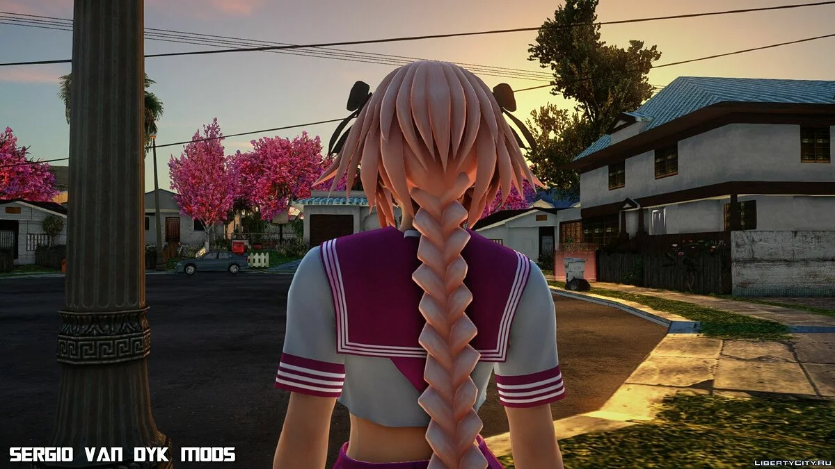 Астольфо в школьной форме из Fate/Extella: The Umbral Star / GTA San Andreas