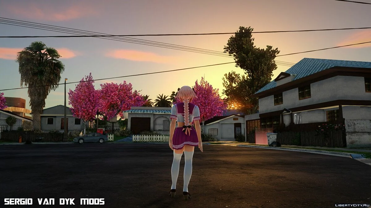 Астольфо в школьной форме из Fate/Extella: The Umbral Star / GTA San Andreas