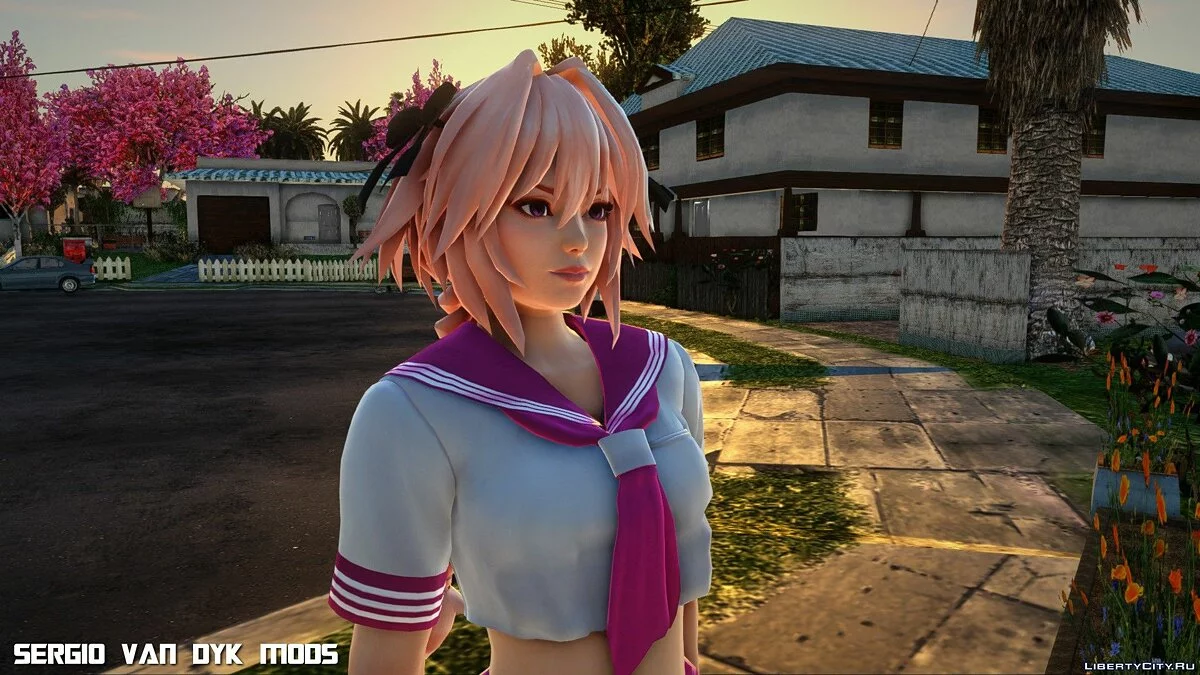 Астольфо в школьной форме из Fate/Extella: The Umbral Star / GTA San Andreas