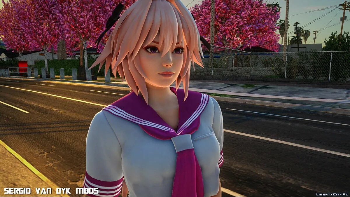 Астольфо в школьной форме из Fate/Extella: The Umbral Star / GTA San Andreas