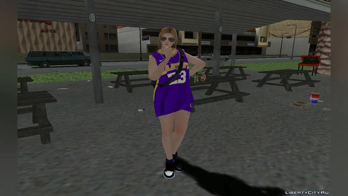 Тина Армстронг в наряде  Lakers Ourstorys Jersey v2 / GTA San Andreas