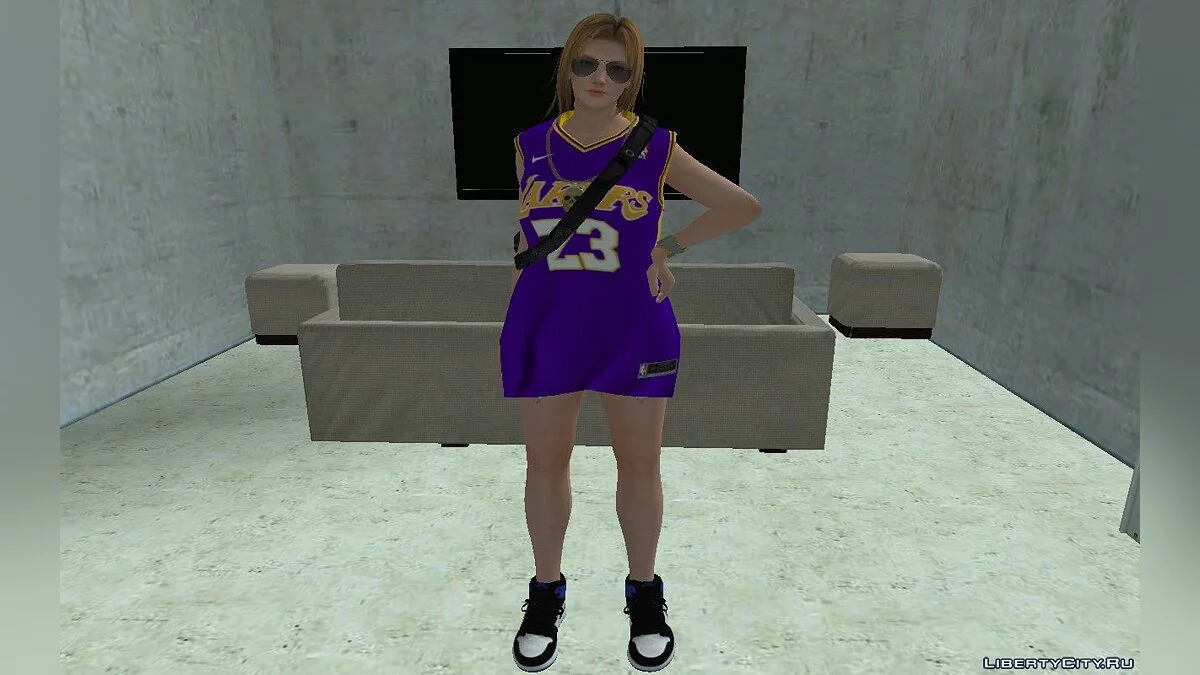 Тина Армстронг в наряде  Lakers Ourstorys Jersey v2 / GTA San Andreas