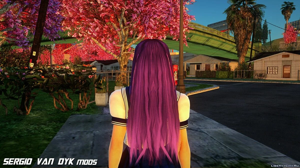 Афина Асамия в школьной форме из KOF / GTA San Andreas