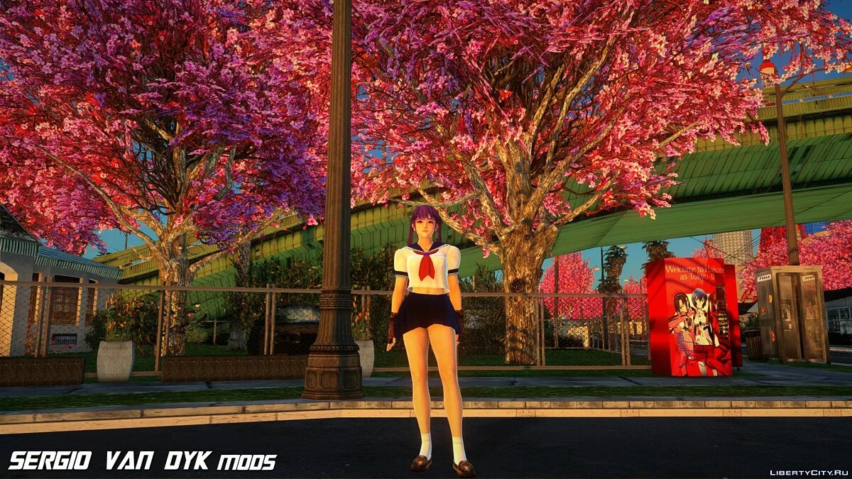 Афина Асамия в школьной форме из KOF / GTA San Andreas