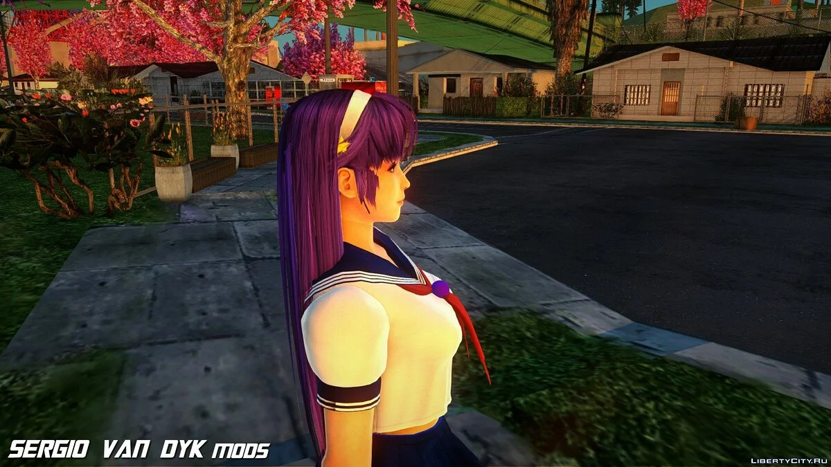 Афина Асамия в школьной форме из KOF / GTA San Andreas