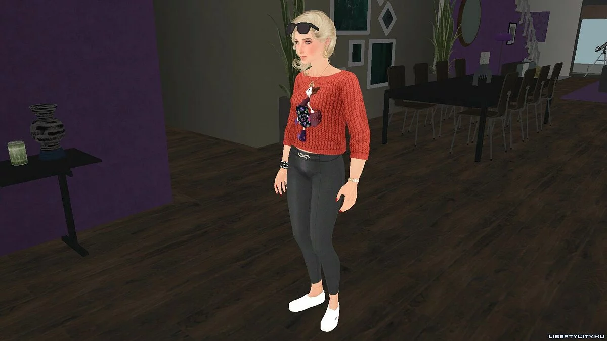 Лана в повседневной одежде из Sims 4 / GTA San Andreas