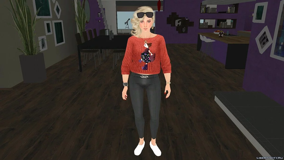 Лана в повседневной одежде из Sims 4 / GTA San Andreas