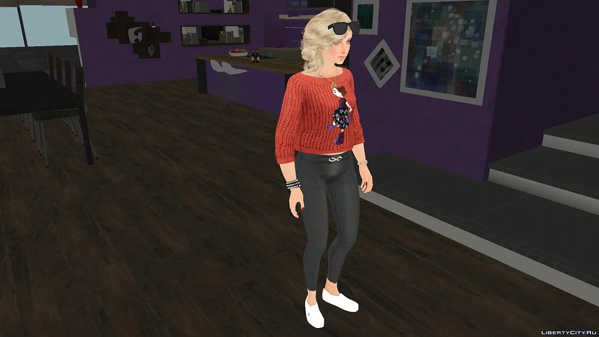 Лана в повседневной одежде из Sims 4 / GTA San Andreas