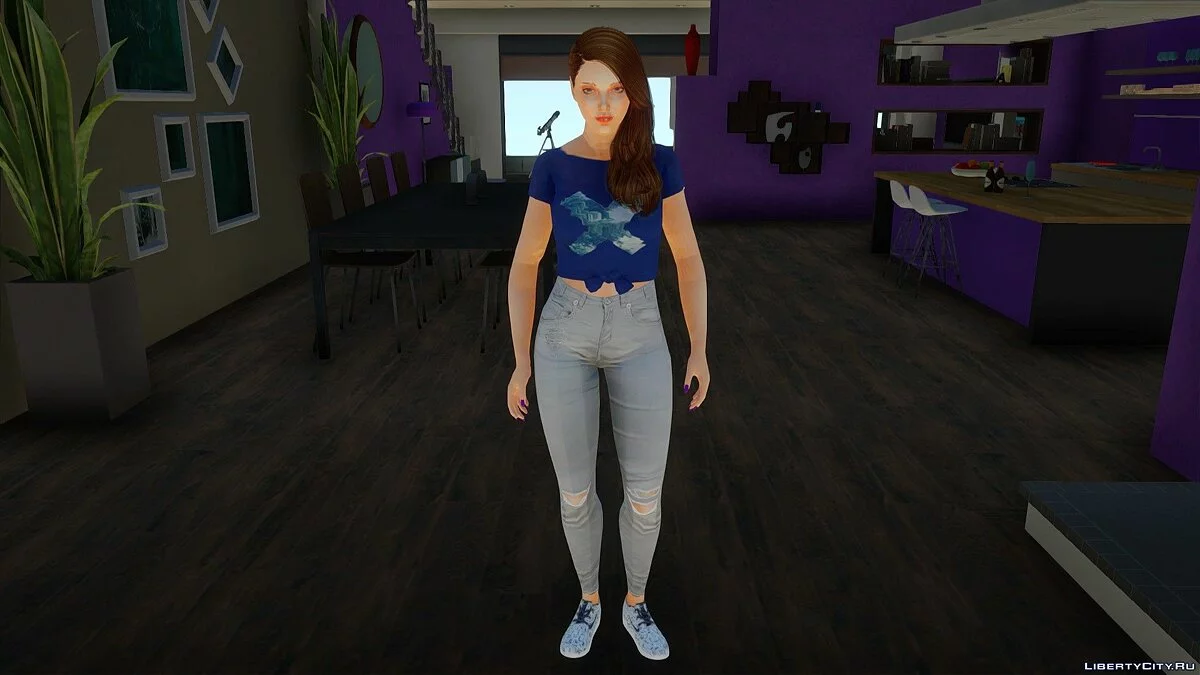 Лана в повседневной одежде из Sims 4 / GTA San Andreas