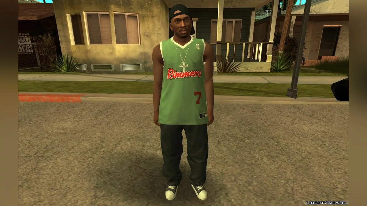 Сиджей в одежде банды Grove Street / GTA San Andreas