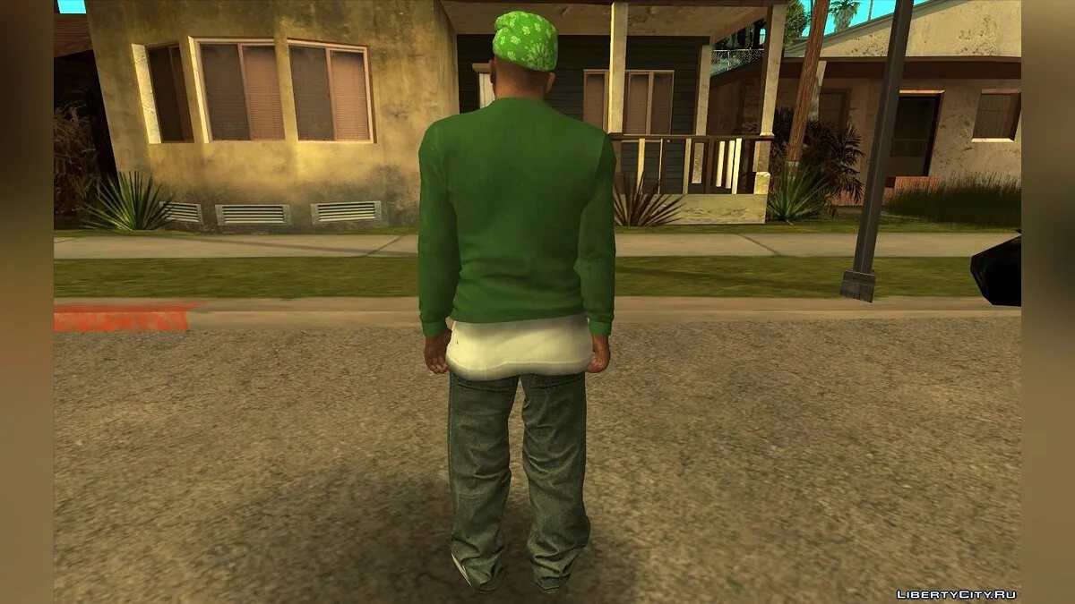 Сиджей в одежде банды Grove Street / GTA San Andreas