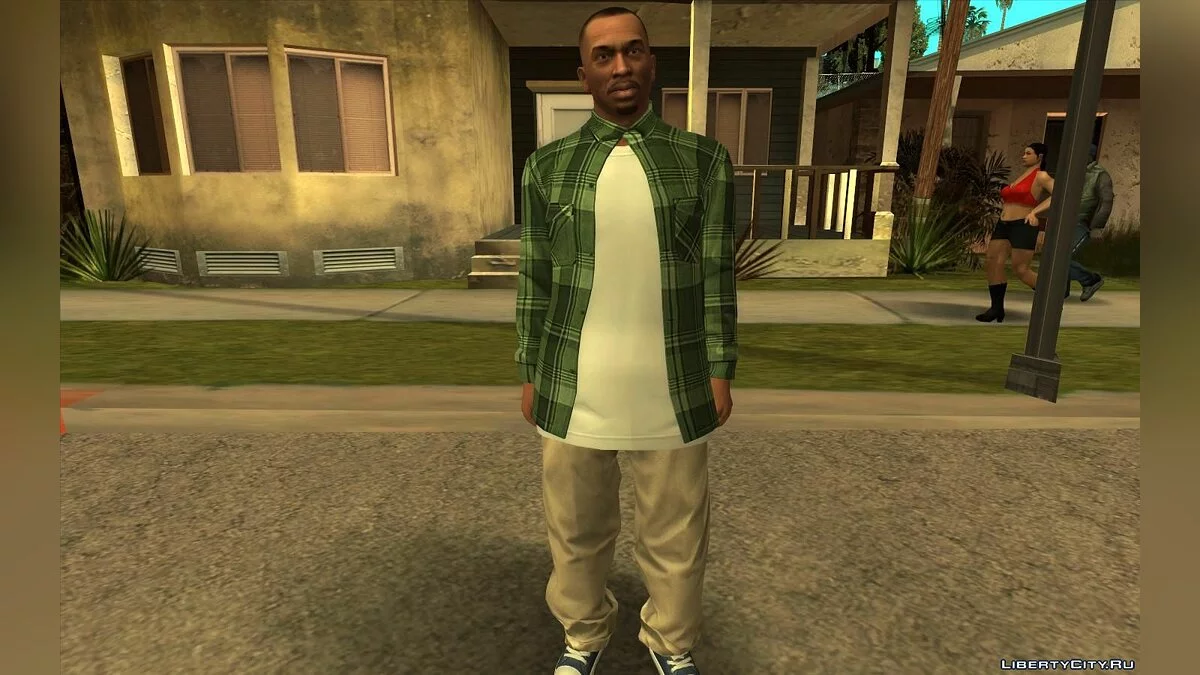 Сиджей в одежде банды Grove Street / GTA San Andreas