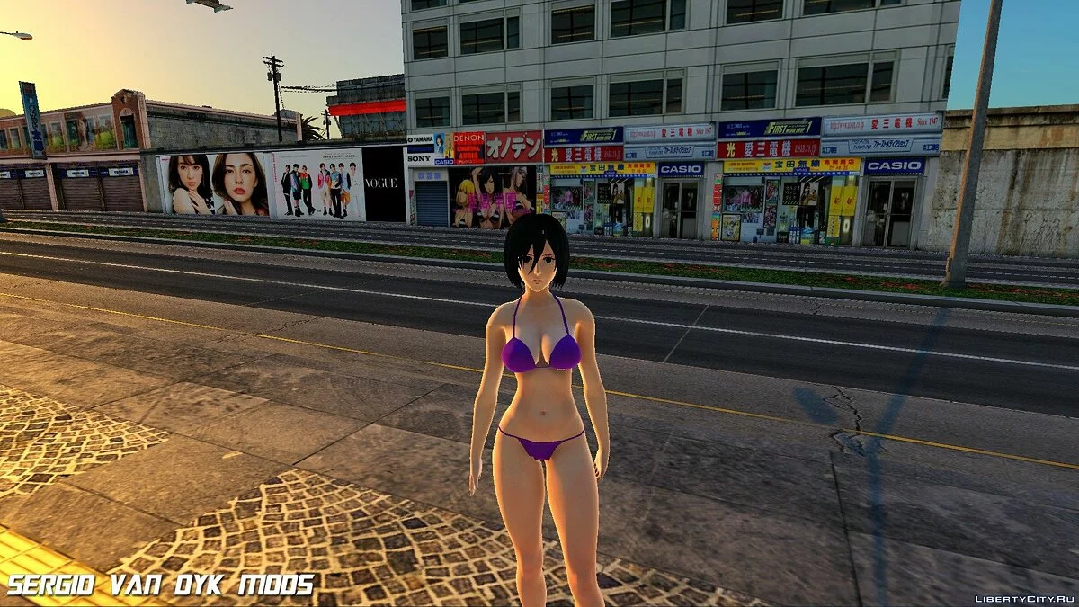 Микаса Аккерман в бикини / GTA San Andreas
