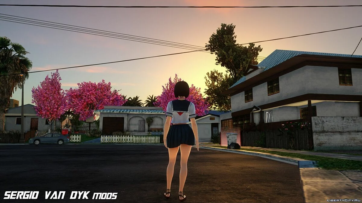 Микаса Аккерман в школьной форме / GTA San Andreas