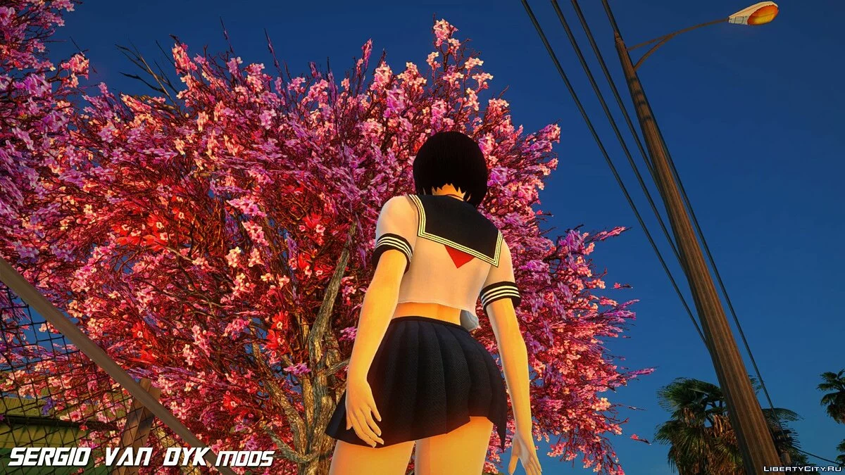 Микаса Аккерман в школьной форме / GTA San Andreas