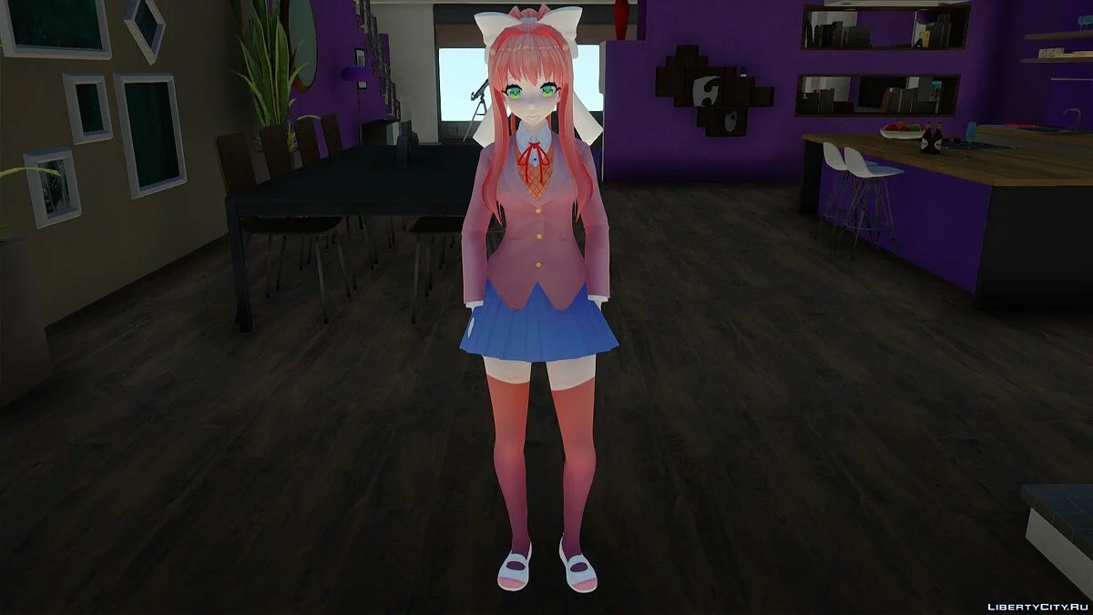 Моника из Doki Doki Literature Club / GTA San Andreas