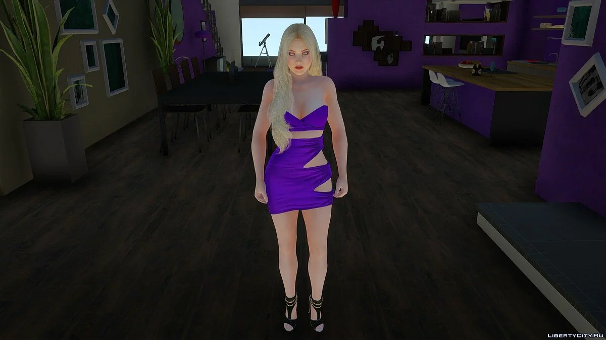 Хелена Дуглас в фиолетовом платье / GTA San Andreas