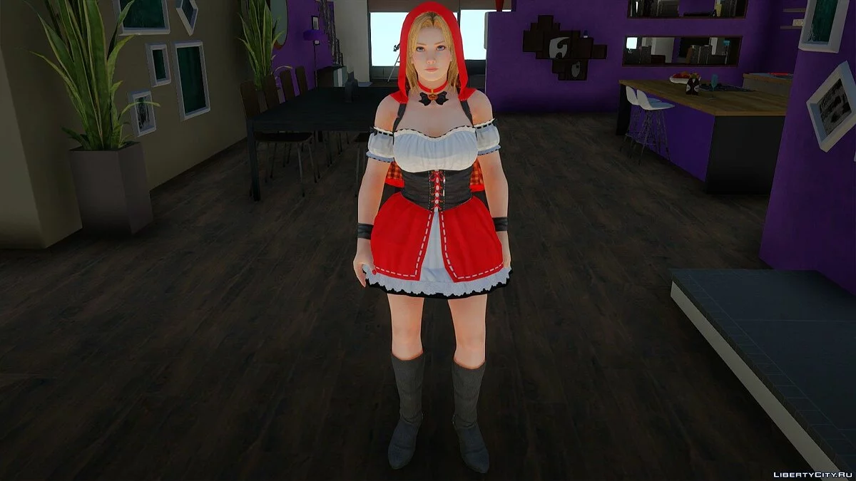 Тина Армстронг в костюме красной шапочки из Dead or Alive 5 Last Round / GTA San Andreas