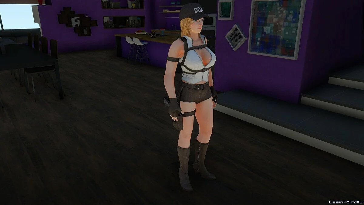 Тина Армстронг в униформе службы безопасности из Dead or Alive 5 Ultimate / GTA San Andreas
