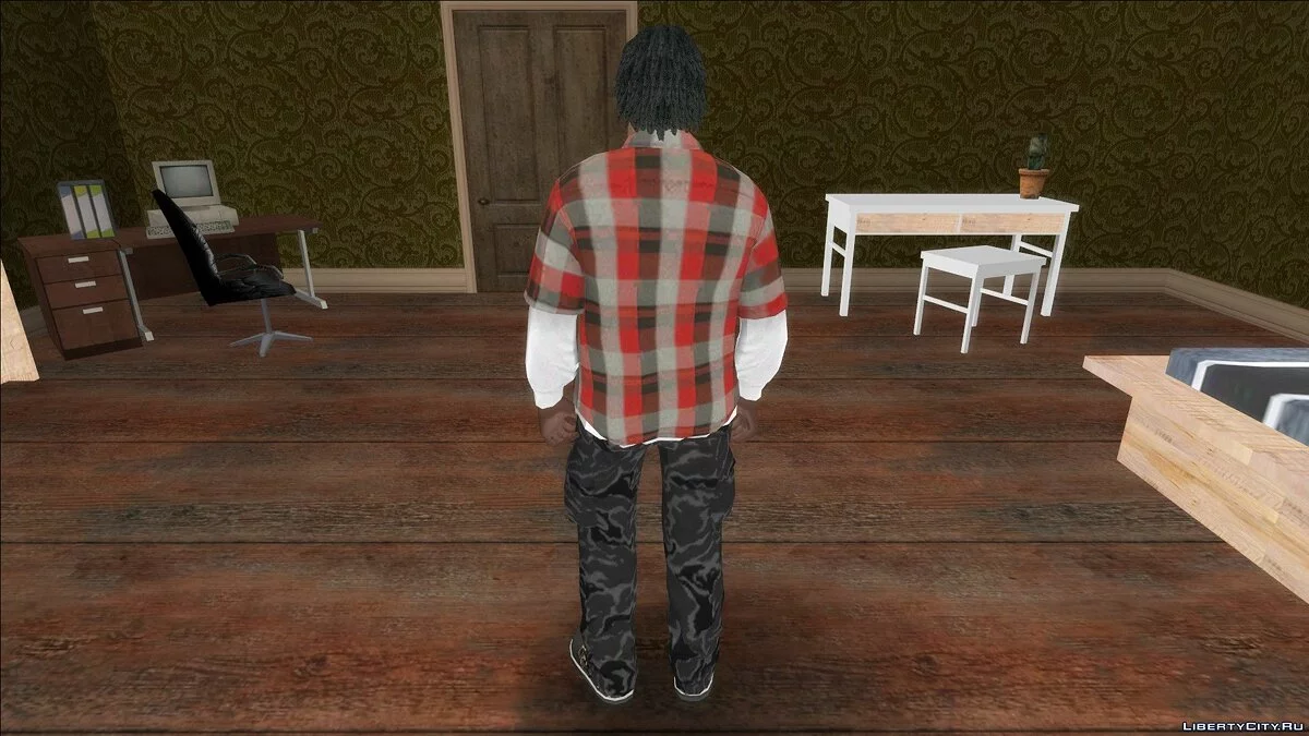 Темнокожий парень в гриме из GTA Online / GTA San Andreas