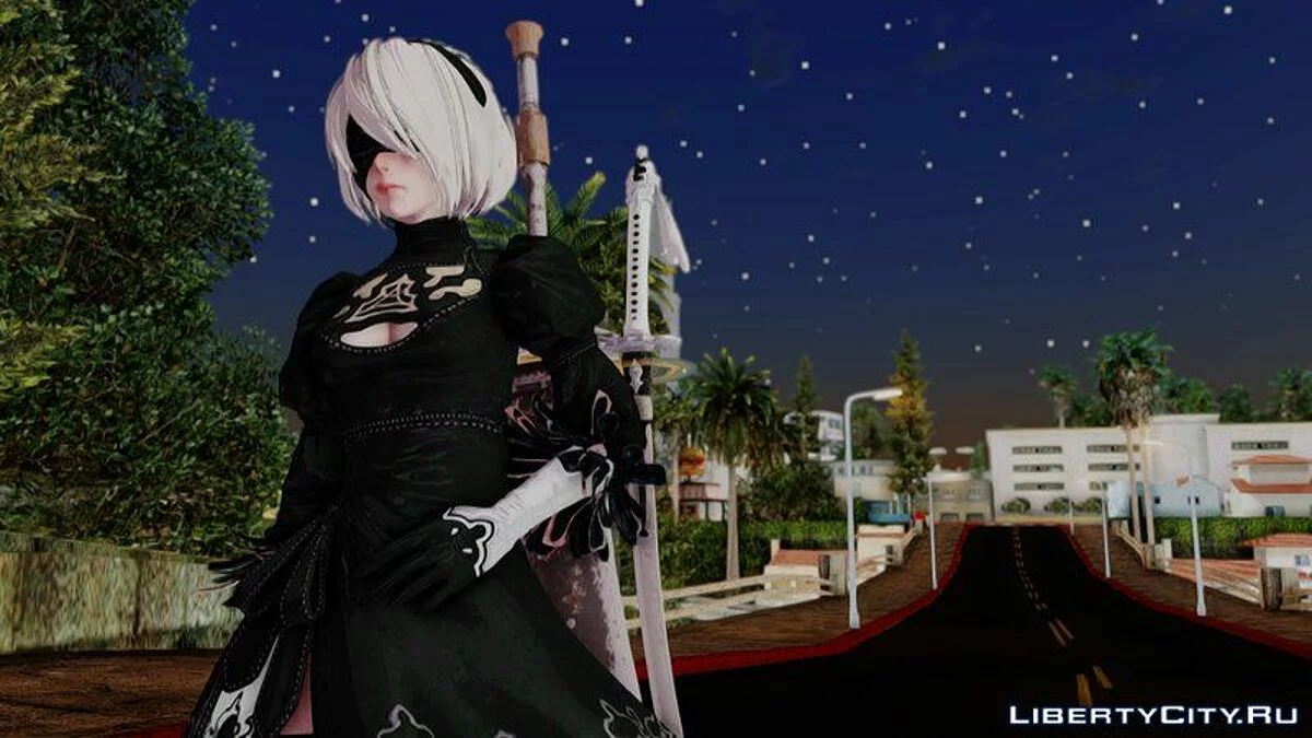 2B из NieR: Automata / GTA San Andreas