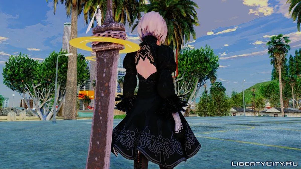 2B из NieR: Automata / GTA San Andreas