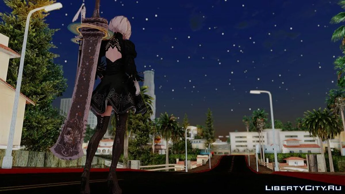 2B из NieR: Automata / GTA San Andreas