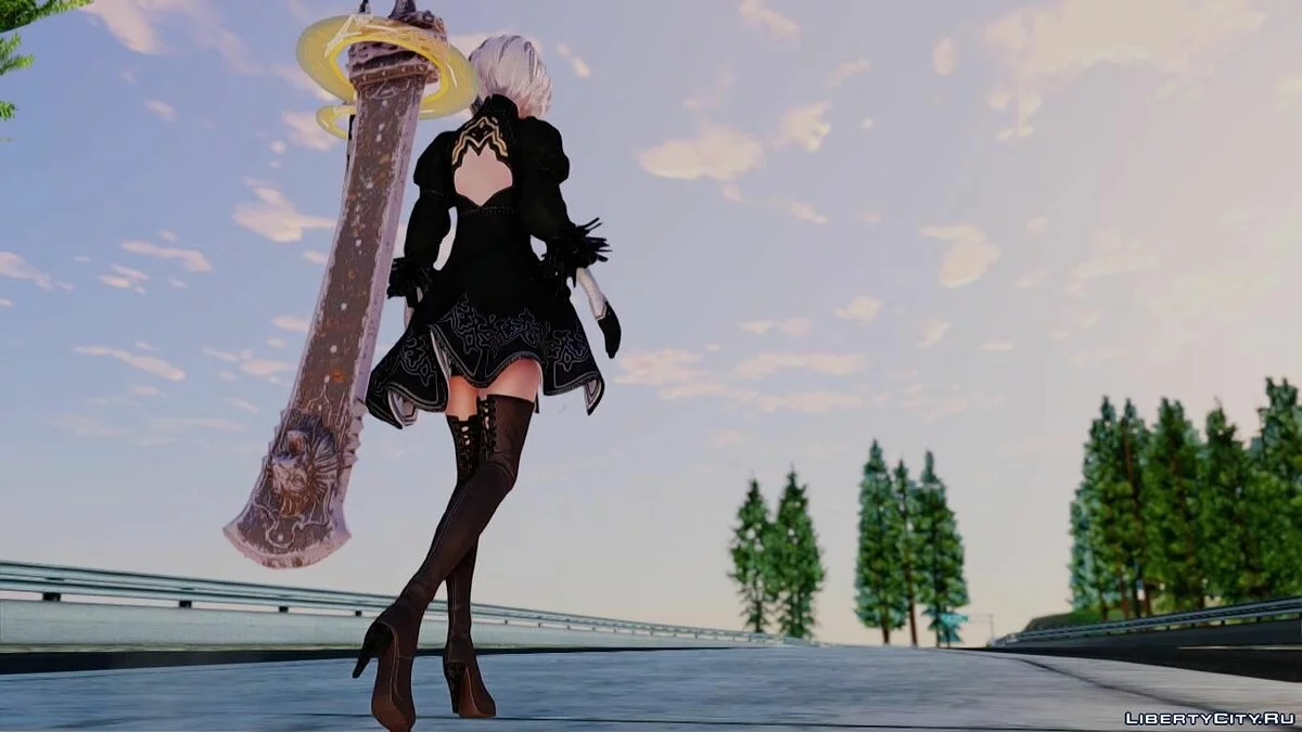 2B8 из NieR: Automata / GTA San Andreas
