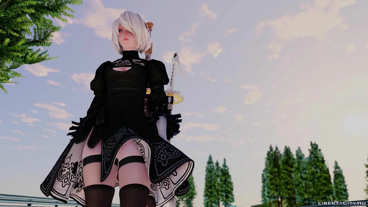 2B8 из NieR: Automata / GTA San Andreas