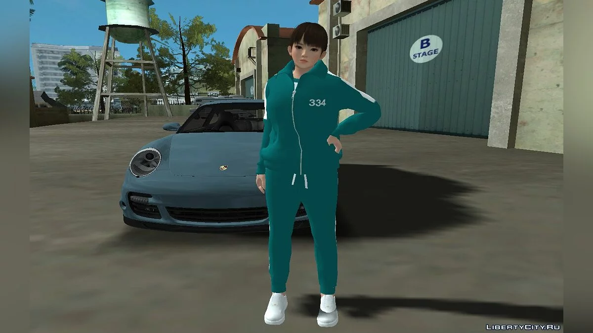 Лей-Фанг в костюме №334 из сериала "Игра в кальмара" / GTA San Andreas