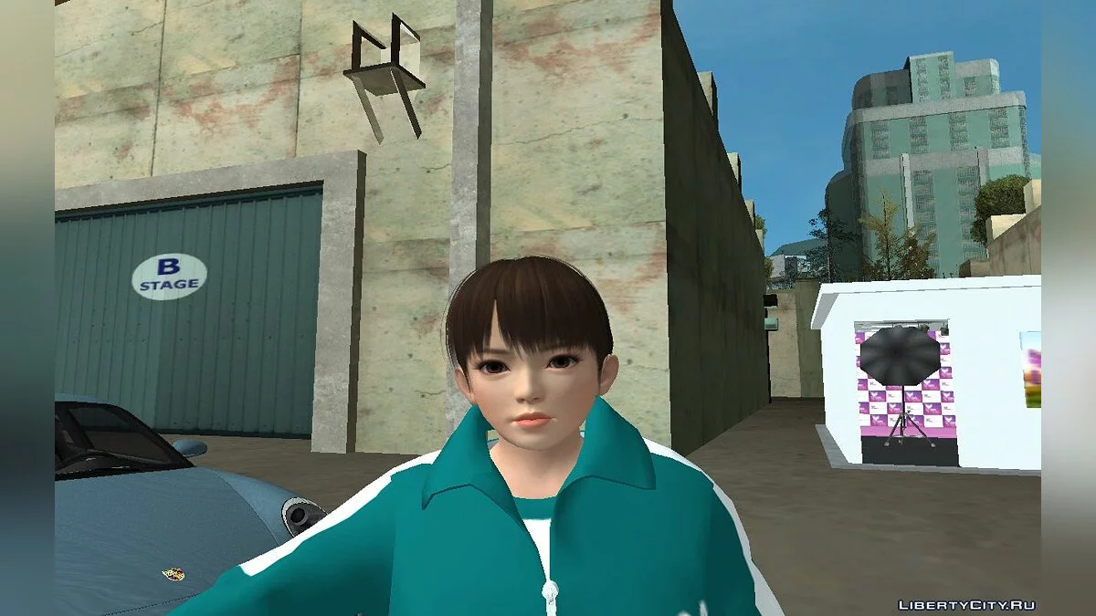 Лей-Фанг в костюме №334 из сериала "Игра в кальмара" / GTA San Andreas