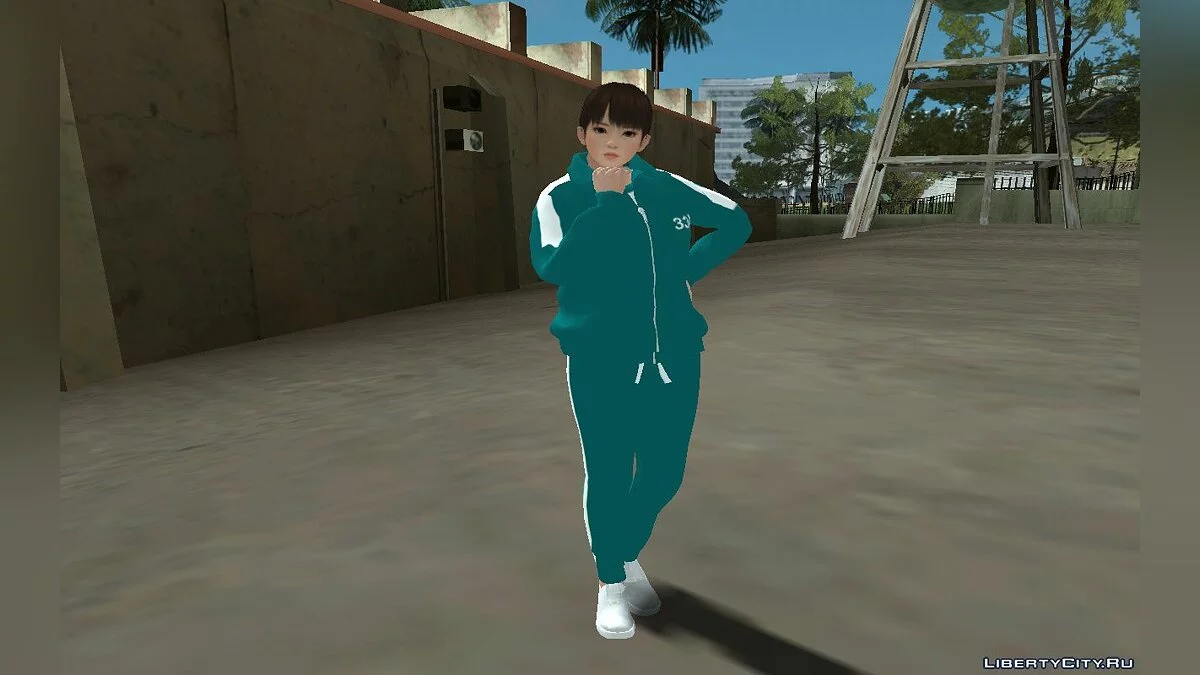 Лей-Фанг в костюме №334 из сериала "Игра в кальмара" / GTA San Andreas
