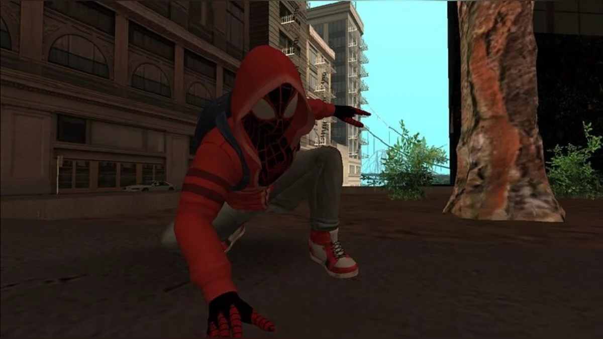Майлз Моралес в уличной одежде / GTA San Andreas