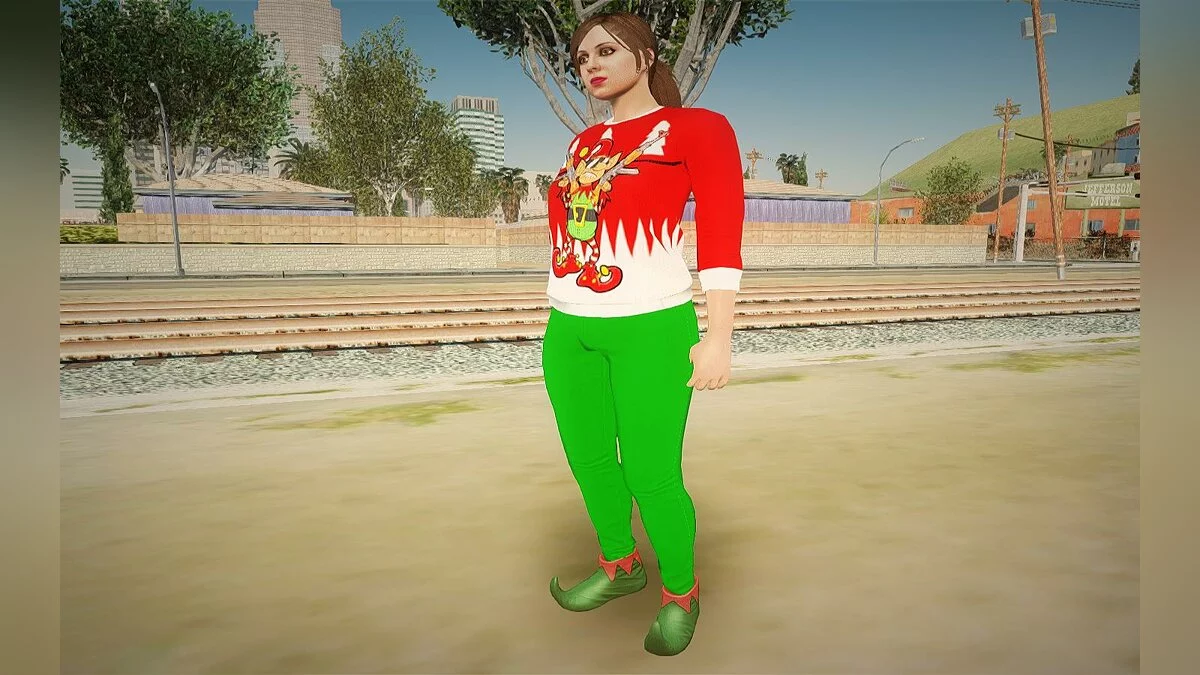 Рождественский женский скин из GTA Online / GTA San Andreas