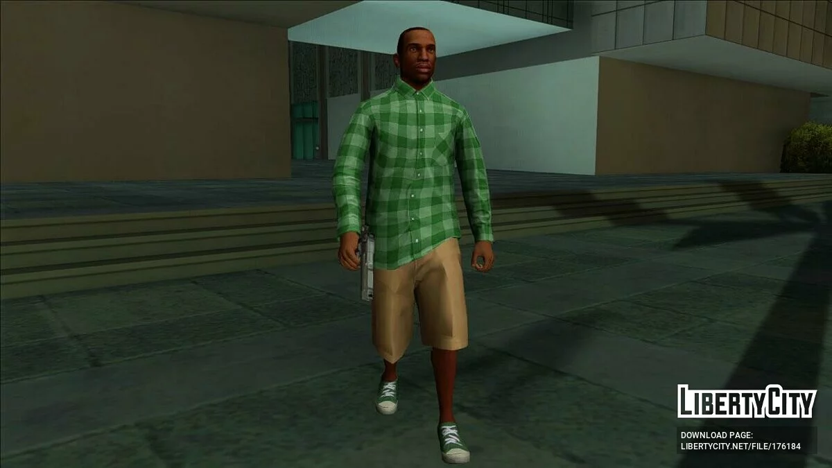 Карл в одежде Grove Street HD (GTA 5) / GTA San Andreas