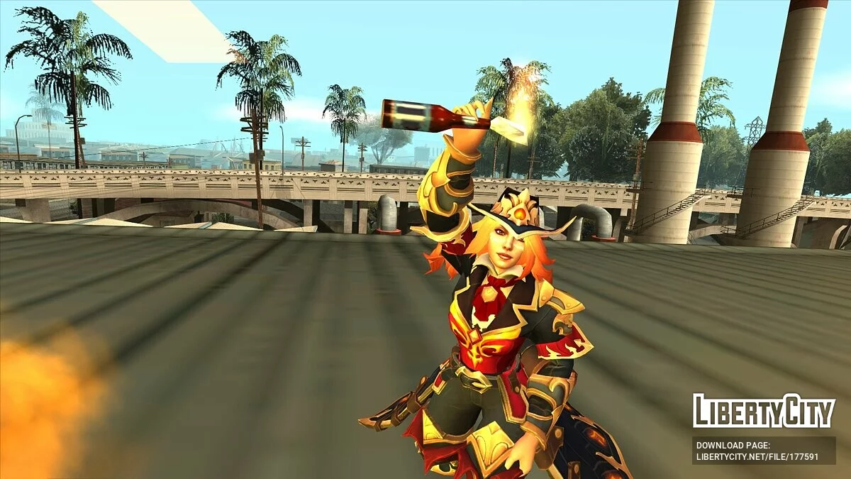 Lina from Dota 2 / GTA San Andreas