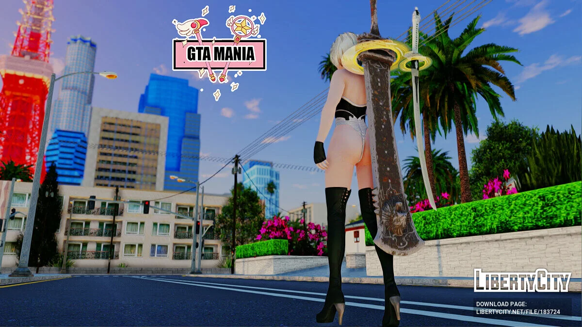 2B из NieR: Automata / GTA San Andreas