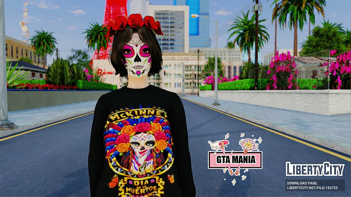 Sugar Skull Girl Mexican Dia De Los Muertos / GTA San Andreas