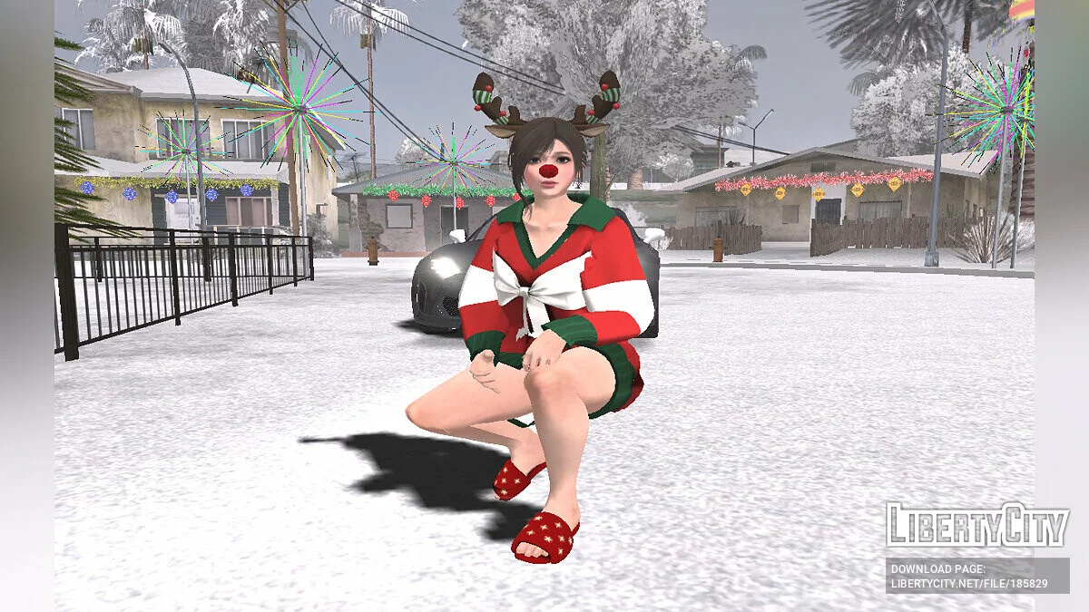 Саюри в Рождественском платье из Dead or Alive / GTA San Andreas