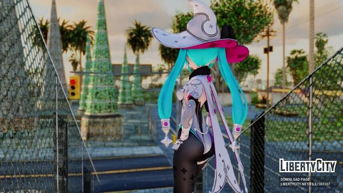 Hatsune Miku косплей Мона / GTA San Andreas