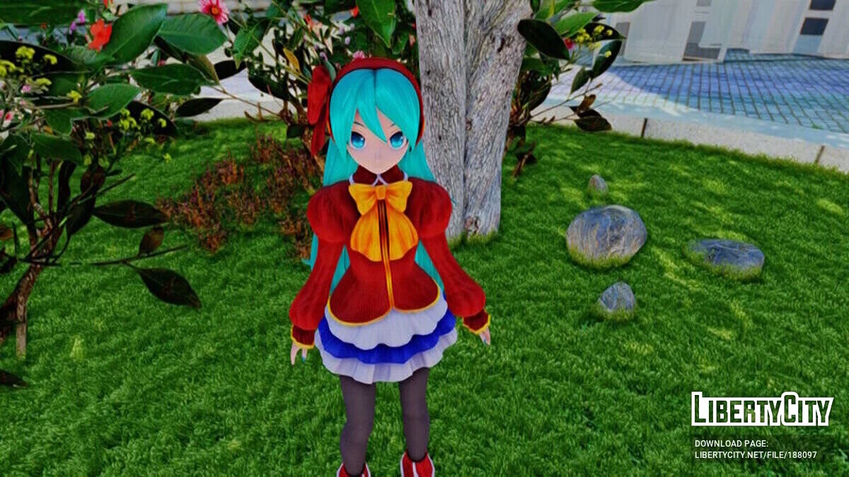 Hatsune Miku из PDFT в школьной форме / GTA San Andreas