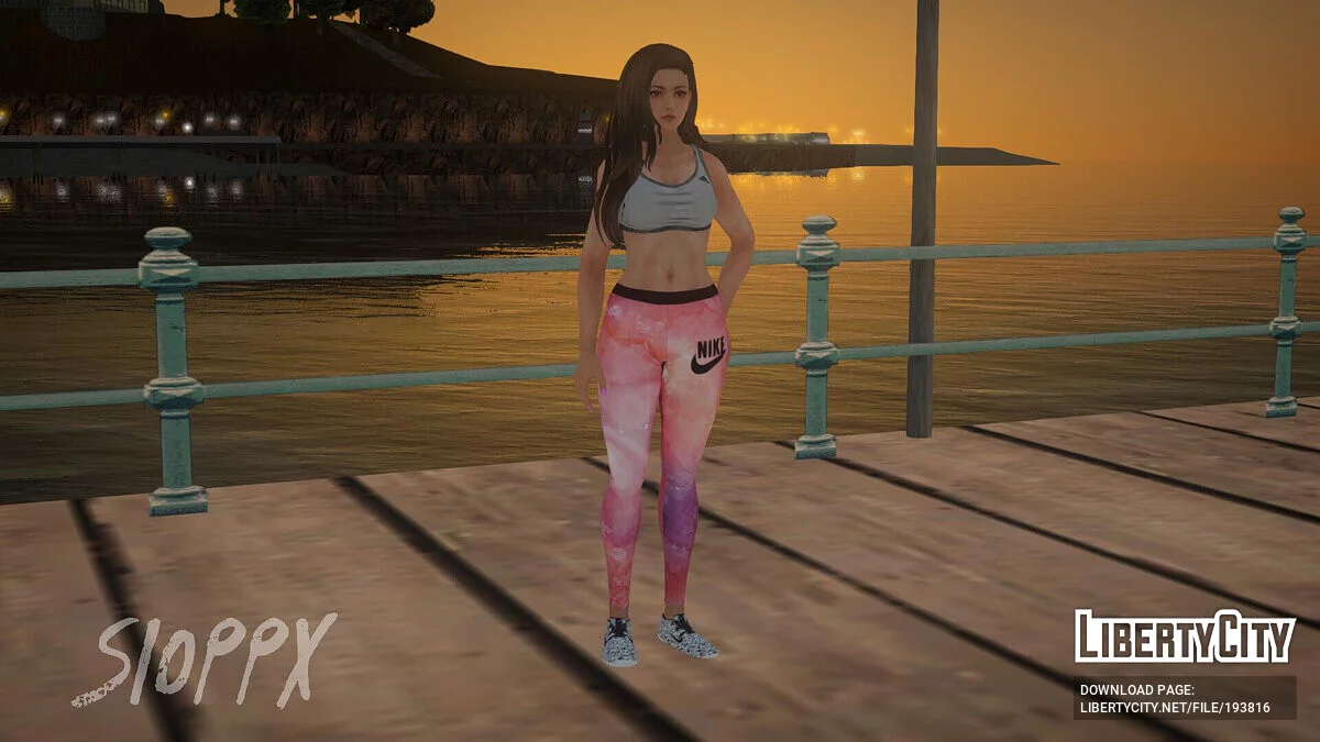 Длинноволосая Мэи Ширануи в спортивной одежде / GTA San Andreas