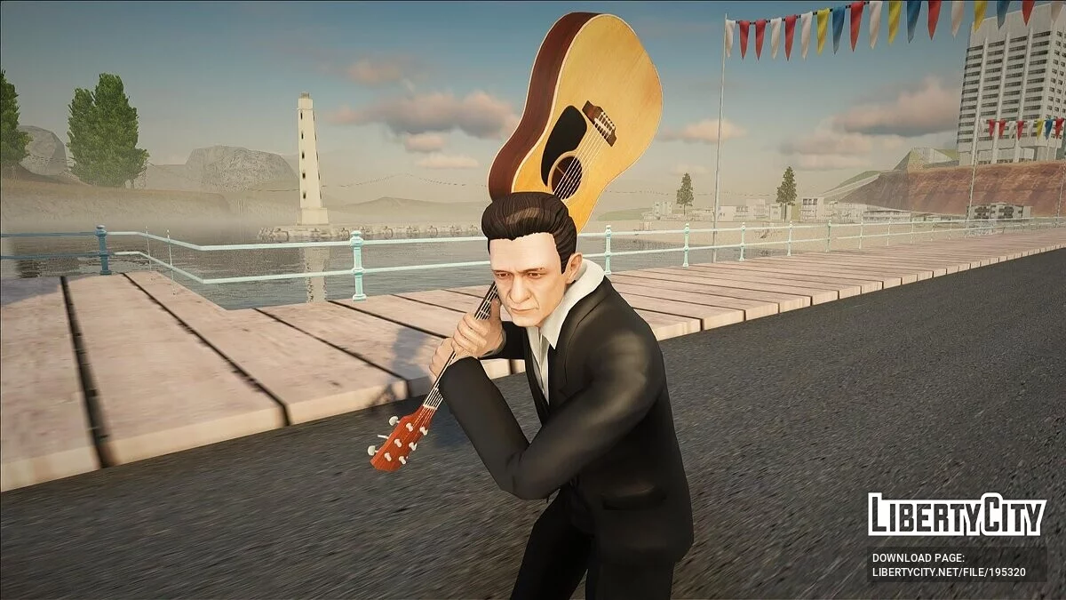 Джонни Кэш из Guitar Hero 5 + гитара / GTA San Andreas