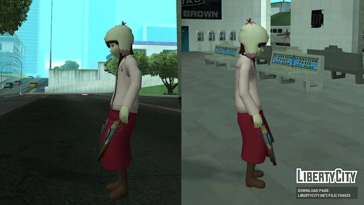 Лейн Ивакура из аниме Serial Experiments Lain / GTA San Andreas