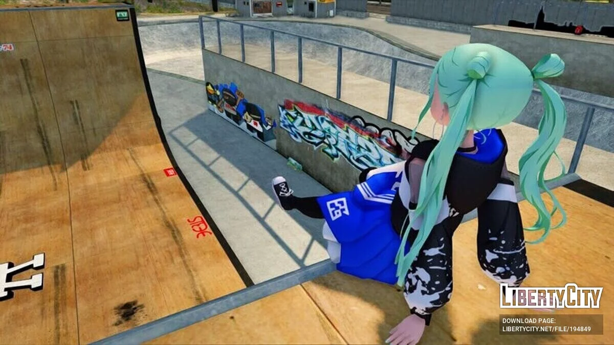 Мику Хатсуне (Bad Squad) + анимация лица / GTA San Andreas
