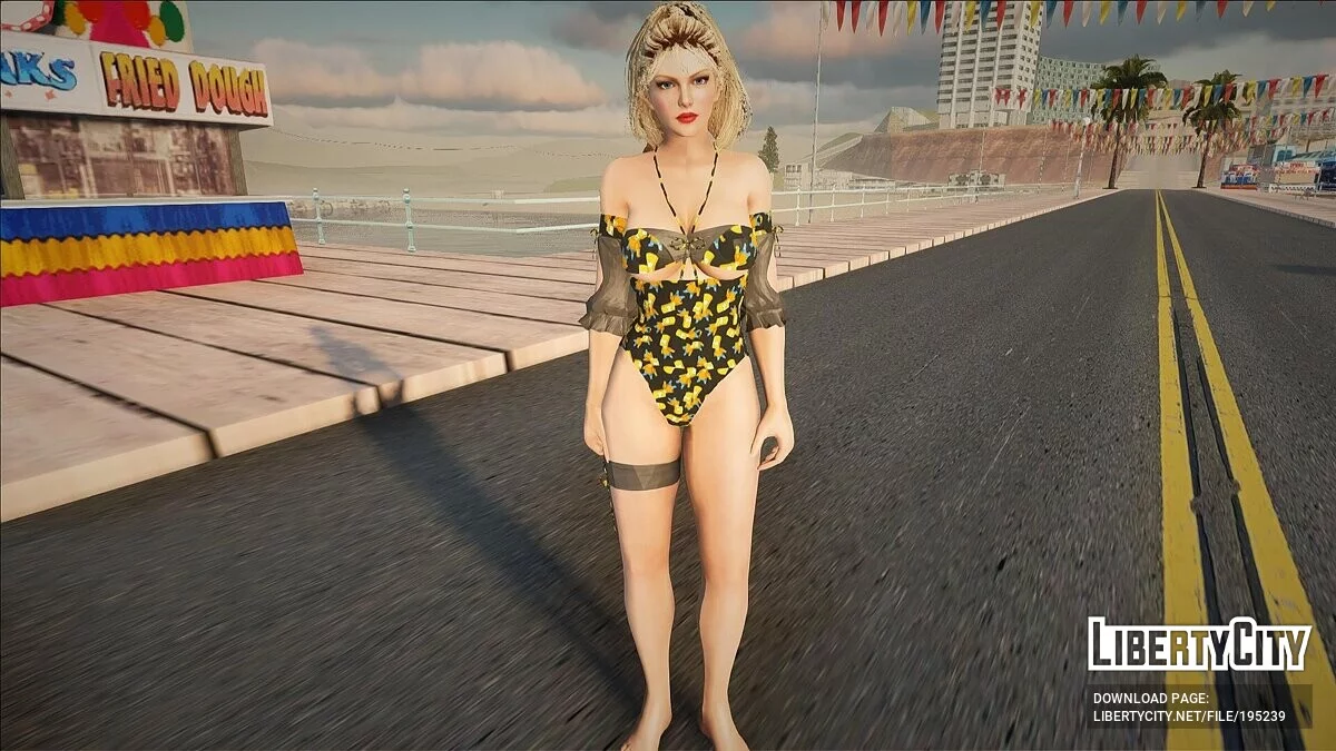 Рэйчел в сексуальном купальнике с Бартом Симпсоном / GTA San Andreas