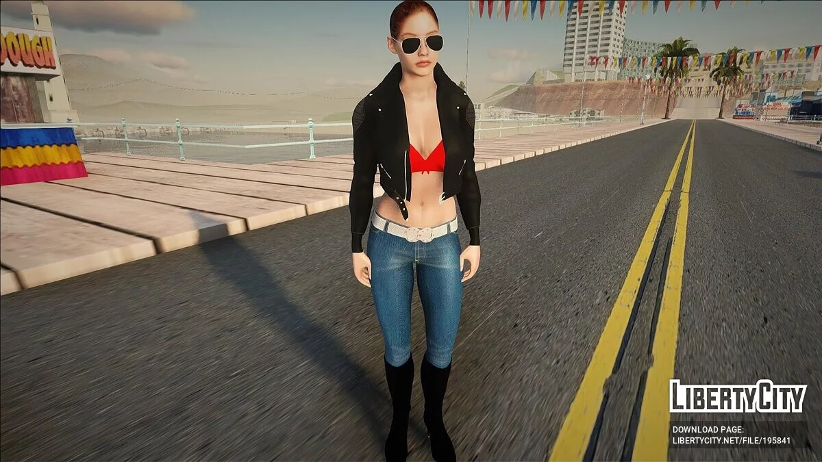 Клэр в одежде байкера / GTA San Andreas