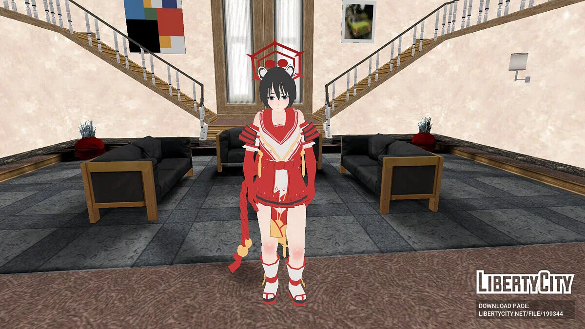 Kasuga Tsubaki из Blue Archive / GTA San Andreas